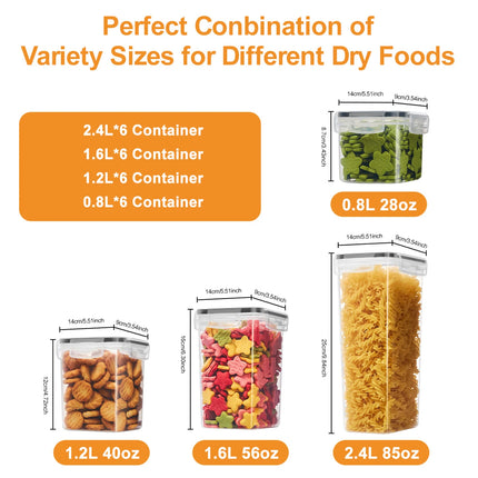48pcs，kitchen gadgets, sealed pasta boxes with LIDS, labels and markings - versatile containers for pasta, dry food