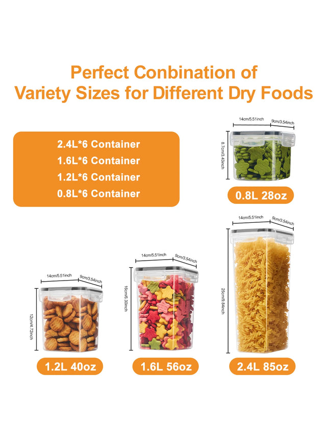 48pcs，kitchen gadgets, sealed pasta boxes with LIDS, labels and markings - versatile containers for pasta, dry food