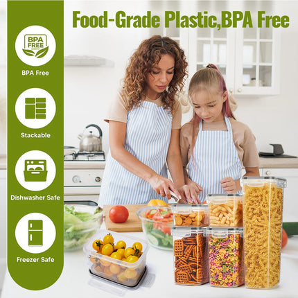 48pcs，kitchen gadgets, sealed pasta boxes with LIDS, labels and markings - versatile containers for pasta, dry food